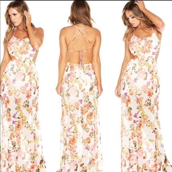 sexy floral maxi dress